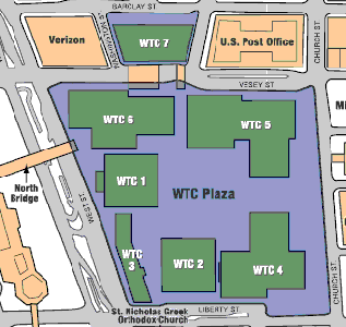 Overzicht gebouwen WTC